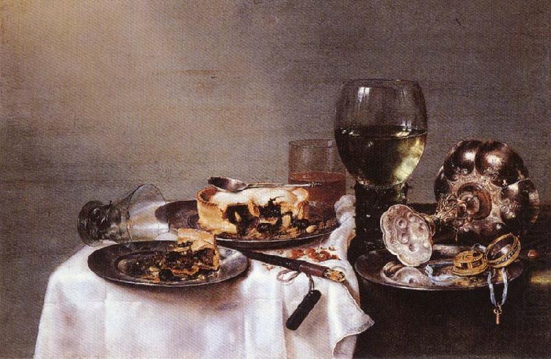 HEDA, Willem Claesz. Breakfast Table with Blackberry Pie china oil painting image